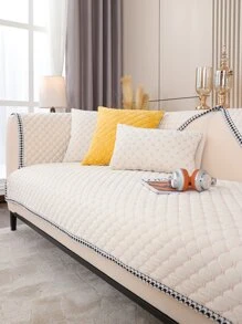 1入組字母刺繡沙發墊 - 米色 - 查看 2