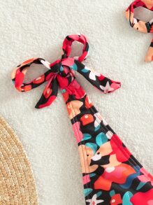 SHEIN Swim Top de bikini con estampado floral y tirantes ajustables para el verano - Multicolor - Ver 6