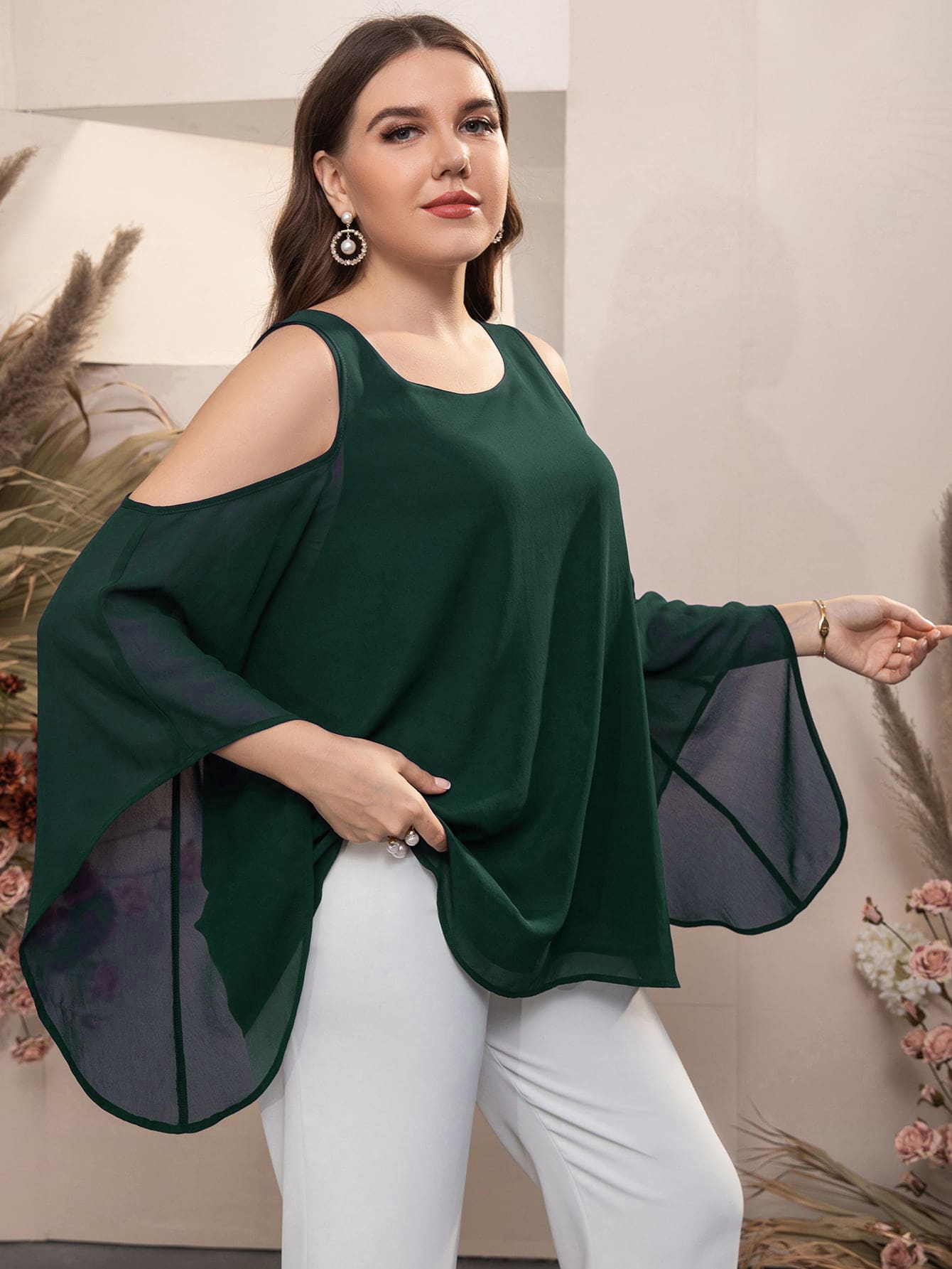 SHEIN Clasi Camicetta con spalle scoperte con bordo a volant | SHEIN ALIA