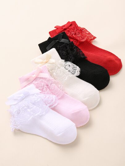 5pairs Baby Lace Socks