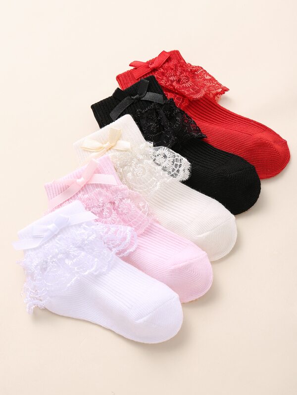 5pairs Baby Lace Socks