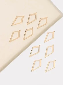 10入組/套創意幾何設計DIY吊墜適合女士DIY首飾製作 - 金色 - 查看 1