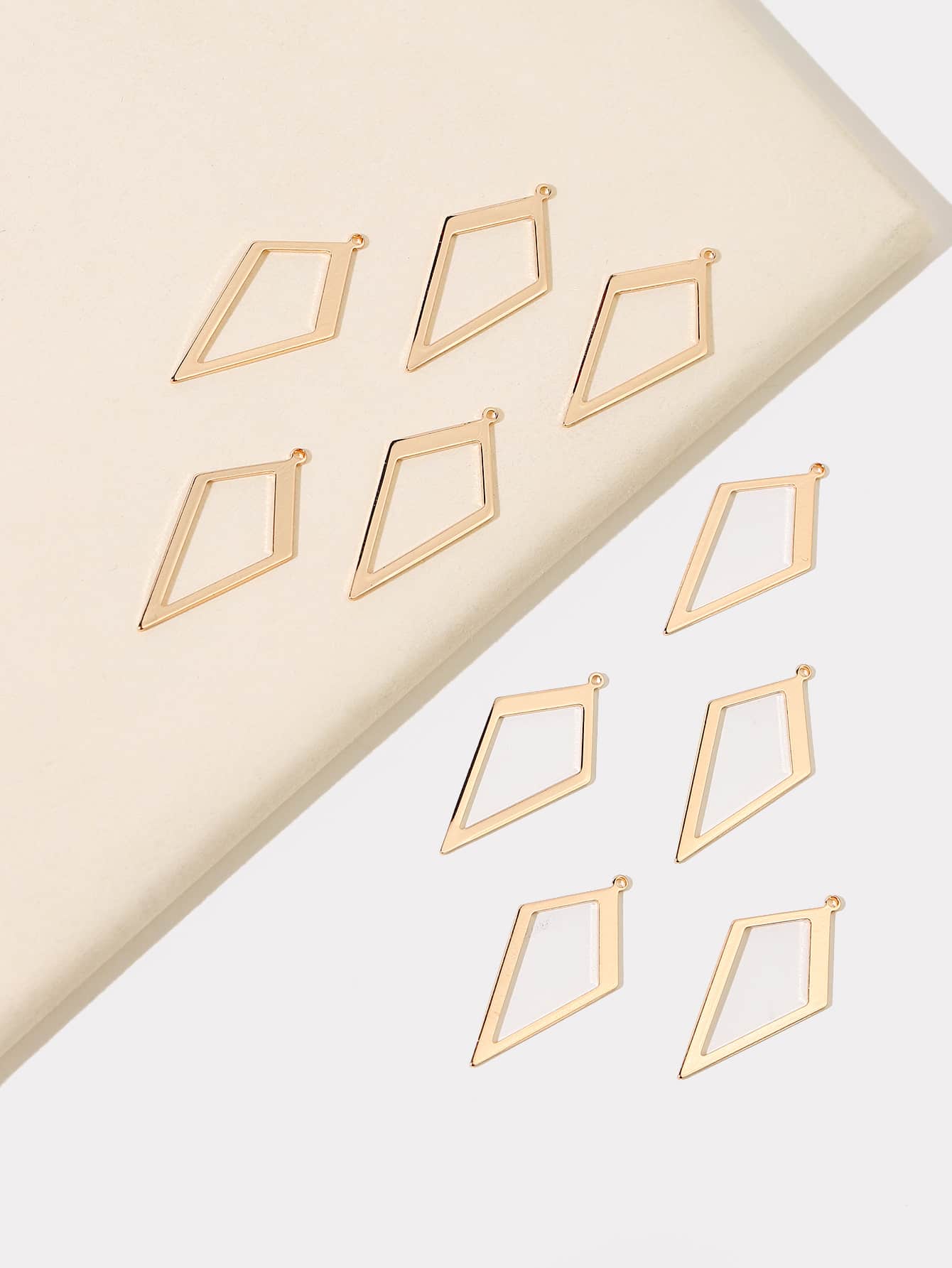 10入組/套創意幾何設計DIY吊墜適合女士DIY首飾製作 - 金色 - 查看 1