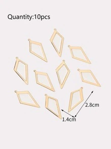 10入組/套創意幾何設計DIY吊墜適合女士DIY首飾製作 - 金色 - 查看 3