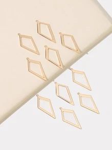 10入組/套創意幾何設計DIY吊墜適合女士DIY首飾製作 - 金色 - 查看 4