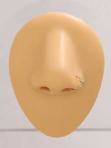 1個簡約的皇冠&蝴蝶&葉子形狀的鋯石鼻環,獨特的時尚配飾