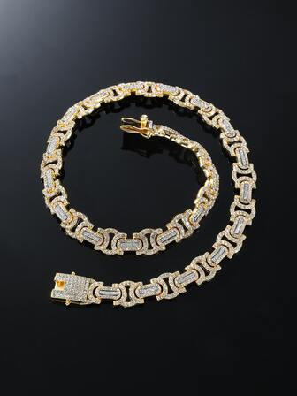 嘻哈適合女士男士水鑽裝飾鏈條樣式項鍊完美首飾類禮品適合派對合金適合派對