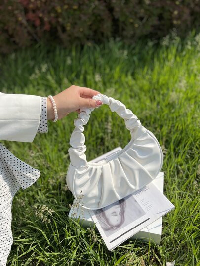 Women's Ruched Leather Hobo Handbag Satchel Bag Mini Purse Lightweight,Business Casual Ruched Bag For Teen Girls Women College Students,Rookies & White-Collar Workers Perfect For Office,College,Work ,Business,Commute,Outdoors, Travel, Outings