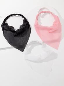 3 piezas Banda de pelo unicolor - Multicolor - Ver 2