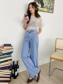 DAZY Áo nữ cắt màu trơn Giải trí - Màu be - Xem 7