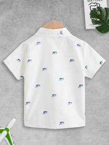 Toddler Boys Palm Tree Print Shirt - White - View 2