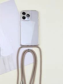 苹果造型斜挎手机壳，透明带挂绳，兼容 11、13、14 Pro Max，防水、防震、防摔、防刮，国际版，非国内版 - 無色 - 查看 2