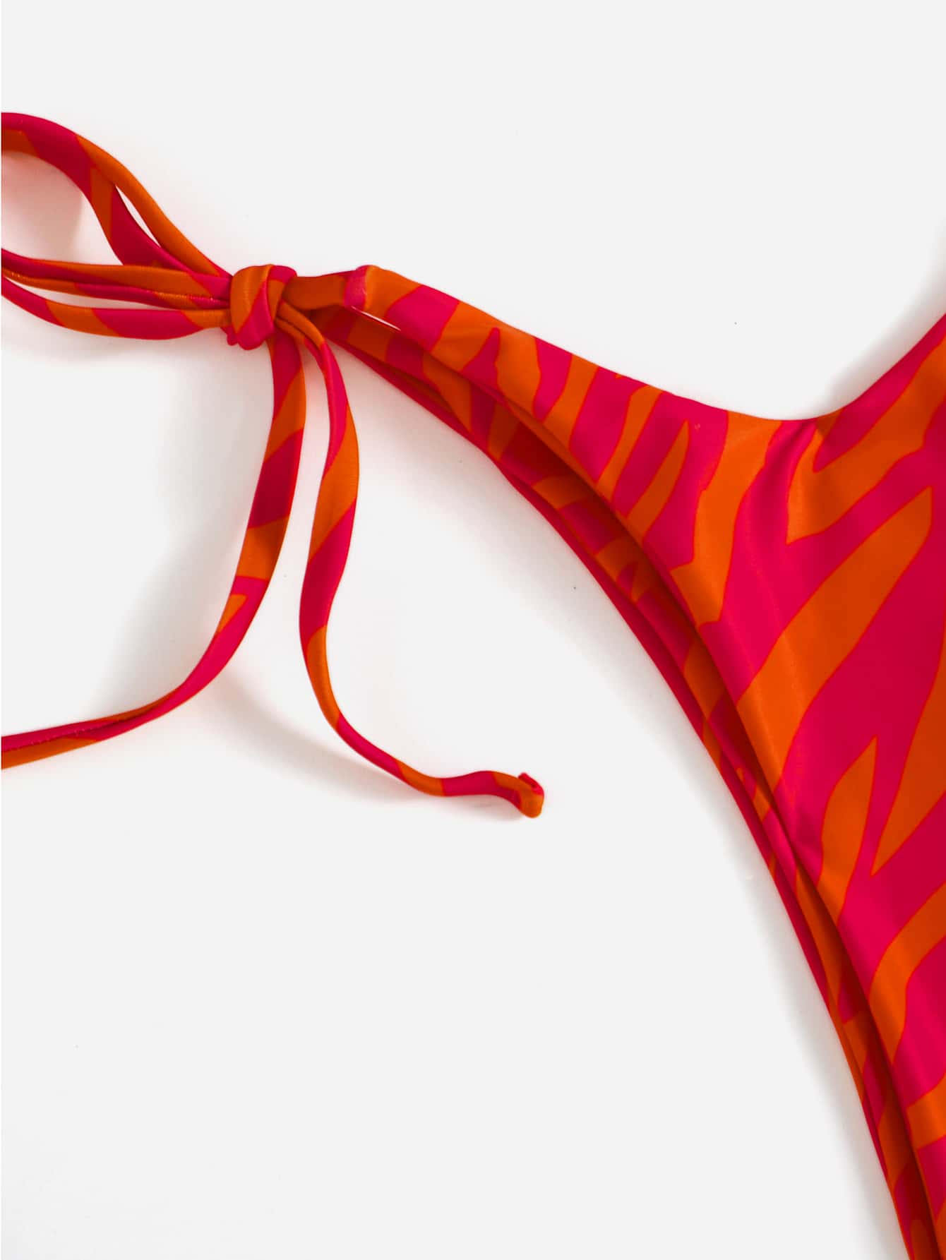 Summer Beach Zebra Stripe Bikini Set Cut-Out Bandeau Bra & Thong Bottom 2 Piece Bathing Suit