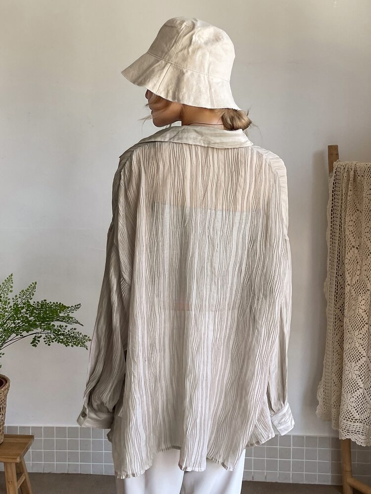 Solid Drop Shoulder Blouse Without Camisole
