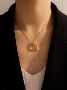 Collar con colgante cámara - Amarillo Oro - Ver 1