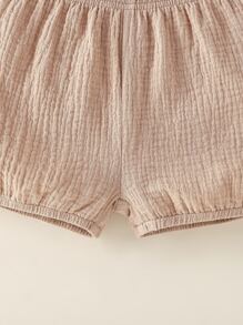 Đứa bé gái 3pcs Chất rắn Eo đàn hồi Quần short - Nhiều màu - Xem 4