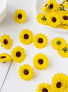 20 PIEZAS/60 PIEZAS/100 PIEZAS Flores artificiales MINI Cabezas de margarita Girasol de seda Decoraciones de otoño para jarrones Hogar Año Nuevo Exterior Jardín Boda Ramo Sala de estar DIY Caja de caramelos Guirnalda Plantas falsas Productos del hogar, Día de San Valentín, Regalos Cumpleaños Graduación, Decoración de otoño