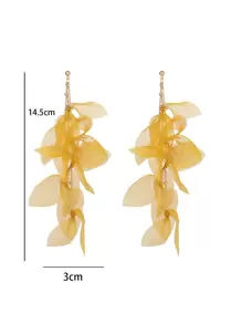 Petal Drop Earrings - Yellow - View 3