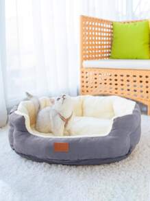 1入組長毛絨寵物床 - 灰色 - 查看 1