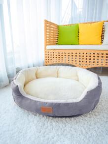 1入組長毛絨寵物床 - 灰色 - 查看 2