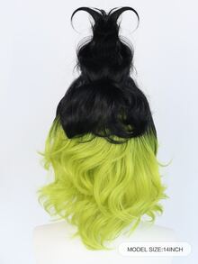 1pc Short Curly Cosplay Synthetic Wig With Bangs & 1pc Wig Cap - Multicolor - View 2