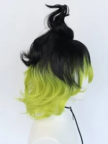 1pc Short Curly Cosplay Synthetic Wig With Bangs & 1pc Wig Cap - Multicolor - View 6