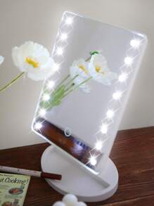 1pc Luminous Square Mirror Lamp, Makeup Decoration Lamp, Surprise Gift For Friends - White - View 2