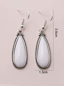水滴形耳墜 - 白色 - 查看 5