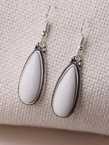 水滴形耳墜 - 白色 - 查看 2