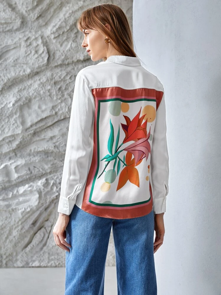 MOTF MOTF X Nicholle Kobi 1 シルク ストレートフィット シャツ 