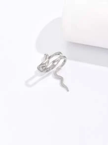 1pc Snake Design Ear Cuff Copper Jewelry - Silver - View 3