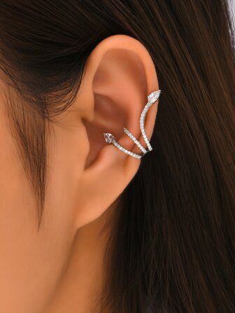 1入組水鑽蛇設計耳夾銅首飾類