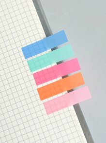 100pcs Fluorescent Strip Shaped Sticky Note, Memo Indexing Stationery For Better Organization, 1 Out Of N - Orange - View 4