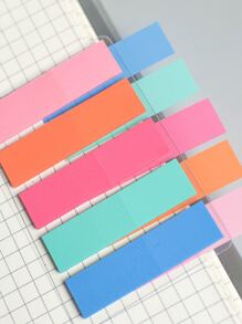 100pcs Fluorescent Strip Shaped Sticky Note, Memo Indexing Stationery For Better Organization, 1 Out Of N - Orange - View 5