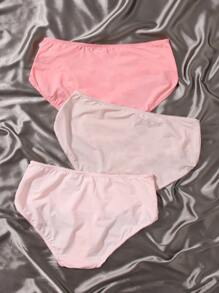 3入組花卉圖案蕾絲拼接內褲 - 彩色 - 查看 2