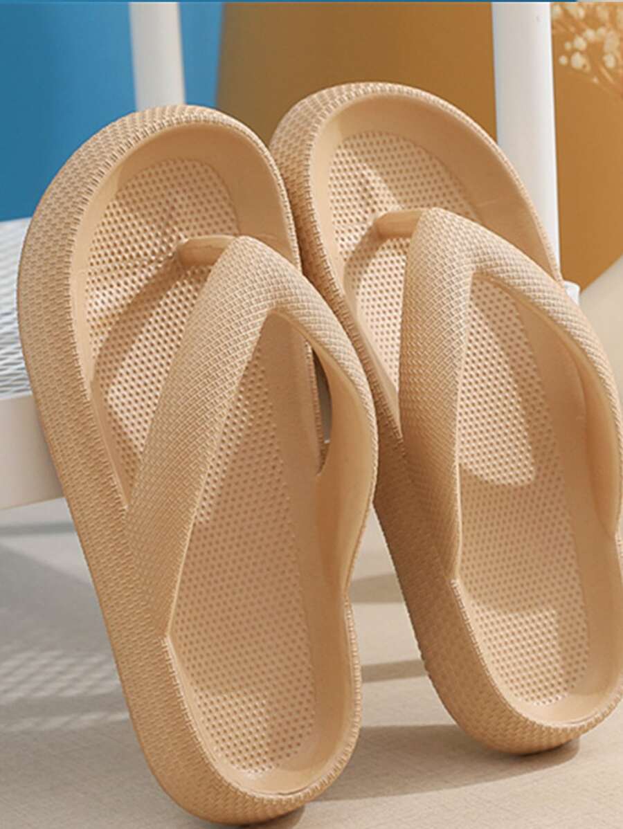 Dép xỏ ngón tối giản cho nữ，Giày du lịch bãi biển ngoài trời - Màu Khaki - Xem 1