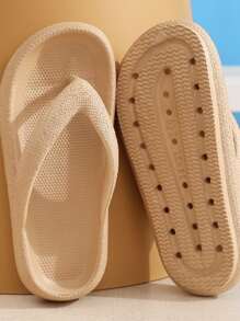 Dép xỏ ngón tối giản cho nữ，Giày du lịch bãi biển ngoài trời - Màu Khaki - Xem 2