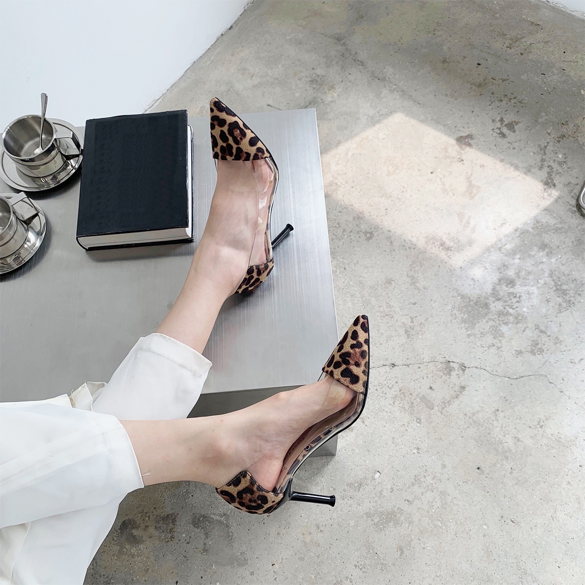 Nuevos zapatos transparentes de moda y sexys, tacones altos para mujer para ir al trabajo, fiestas, tacones de aguja