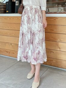 DAZY High Waist Floral Print Pleated Skirt - Multicolor - View 7