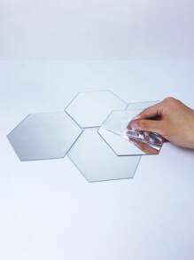 12入組鏡面牆貼六角牆藝術貼紙DIY家居裝飾亞克力瓷磚貼紙