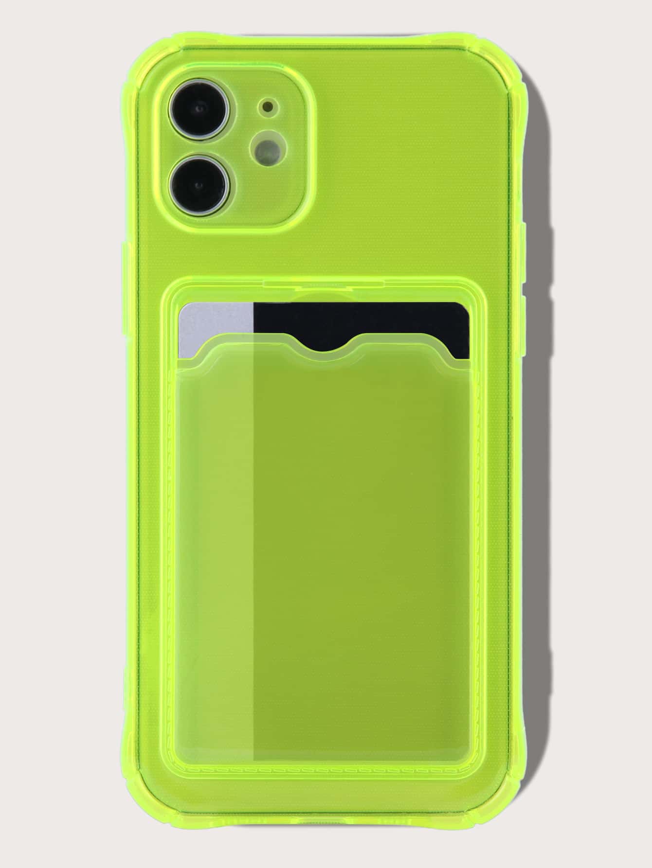 Funda para móvil neón transparente con ranura de tarjeta - Amarillo - Ver 1