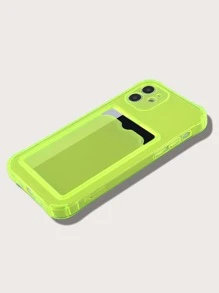 Funda para móvil neón transparente con ranura de tarjeta - Amarillo - Ver 2