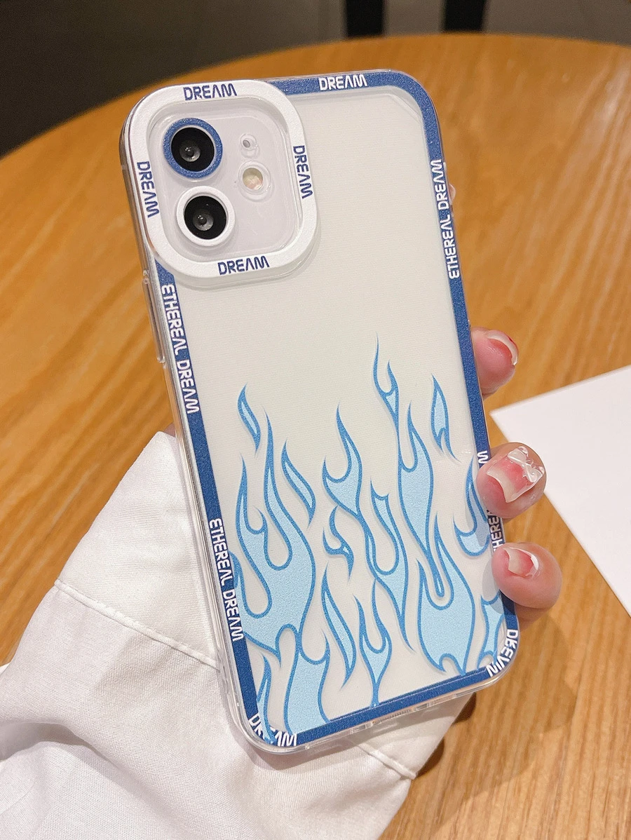 藍色火紋手機殼，適用於iPhone 15/15Pro/15Plus/15Promax - 彩色 - 查看 1