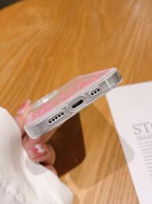 Pink Fire Pattern Clear Phone Case Compatible With IPhone15/15Plus/15Pro/15Promax - Multicolor - View 3