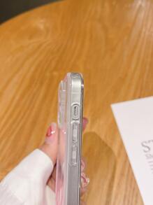 Pink Fire Pattern Clear Phone Case Compatible With IPhone15/15Plus/15Pro/15Promax - Multicolor - View 4