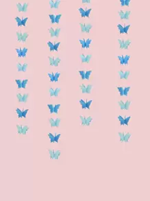 1入組蝴蝶設計紙懸掛花環 - 藍色 - 查看 2