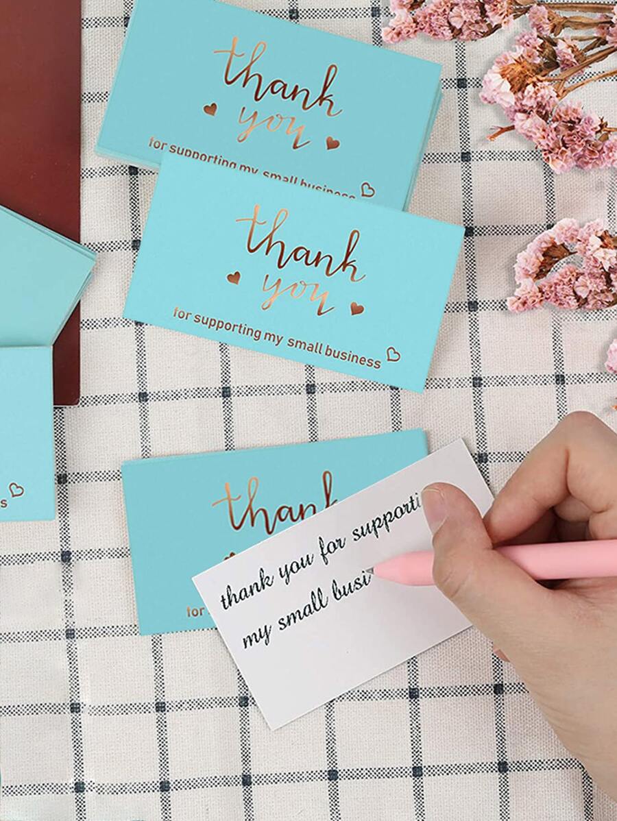 50 piezas tarjeta de regalo con estampado de slogan - Multicolor - Ver 1