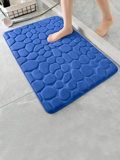 1pc Blue Stone Pattern Bathroom Mat Home Bathroom Decor Bath Rug Floor Carpet Outdoor Rug Door Mat Fall Decor Bathroom Accessories Back To School Entryway Decor