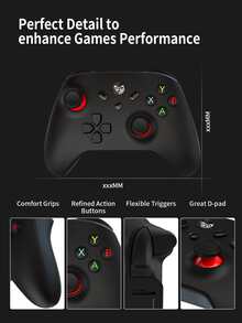 極簡風格有線PC遊戲控制器 - 黑色 - 查看 6
