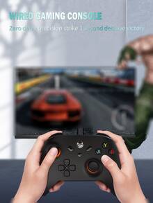 極簡風格有線PC遊戲控制器 - 黑色 - 查看 7
